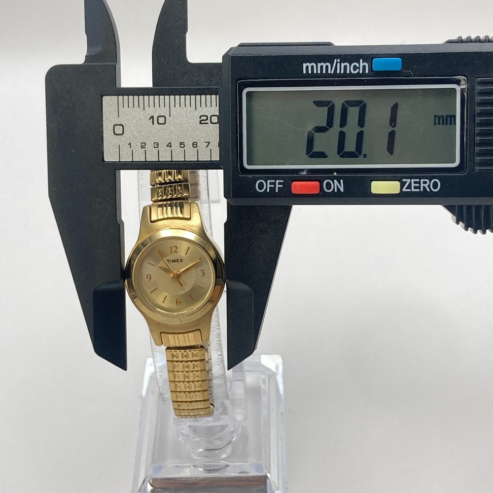 Timex Women's Watch 20mm Gold Tone Stretch Band Round New Battery SMALL 6" 2006 - Picture 9 of 14